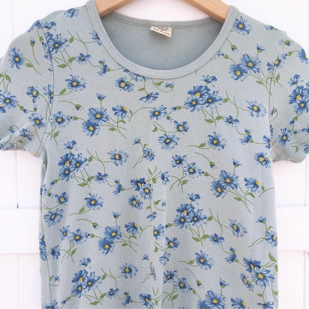 Varsity sport vintage floral tee.